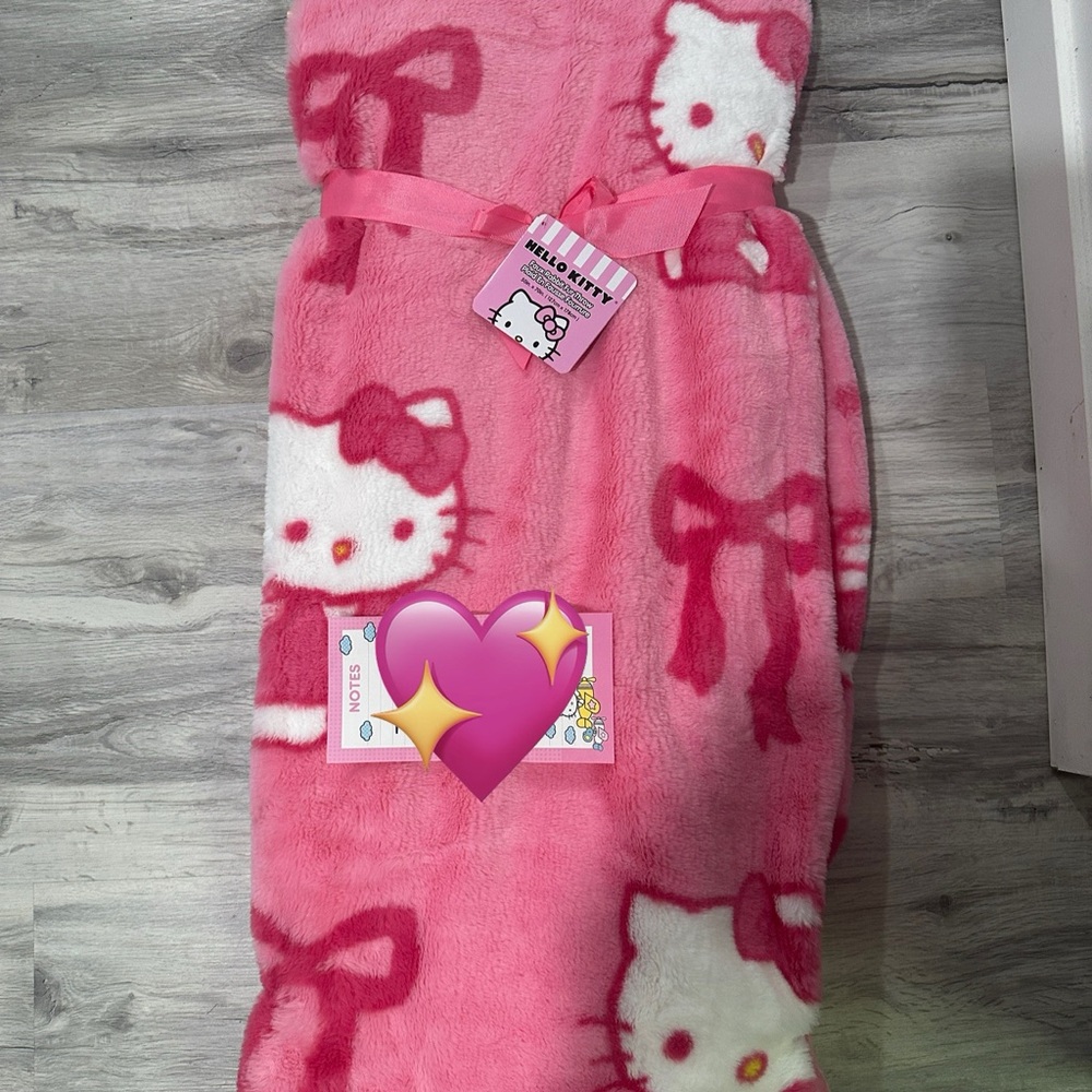 Hello Kitty Pink Plush Throw Blanket